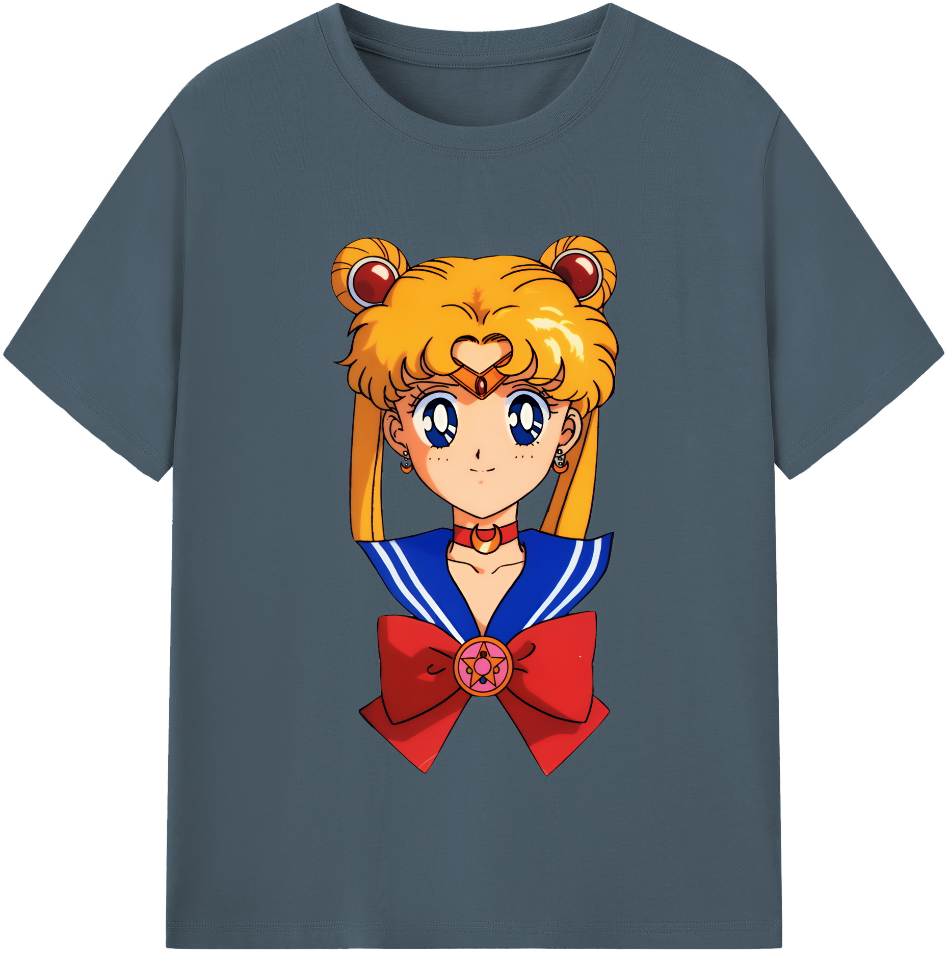 （画像用） 美少女戦士セーラームーン 月野 うさぎ つきの うさぎ Sailor Moon Tsukino Usagi 綿100％半袖Tシャツ（フロントプリント）